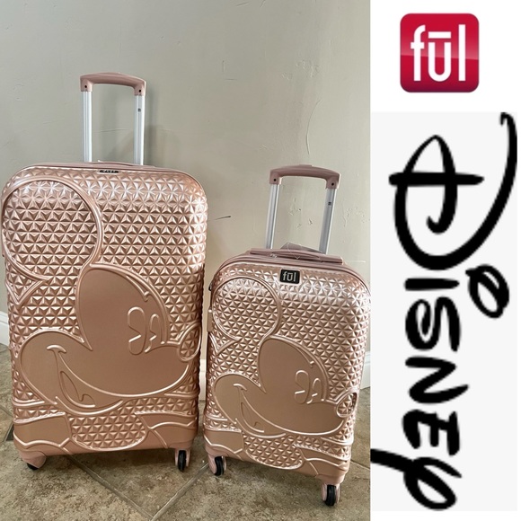Ful Disney Mickey Mouse Rose Gold Hard sided expandable Luggage